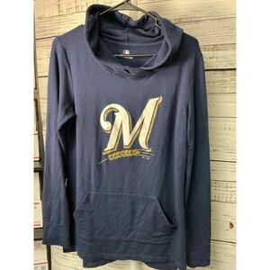 Milwaukee Brewers Navy Blue‎ Baseball Hoodie Women's Size Medium